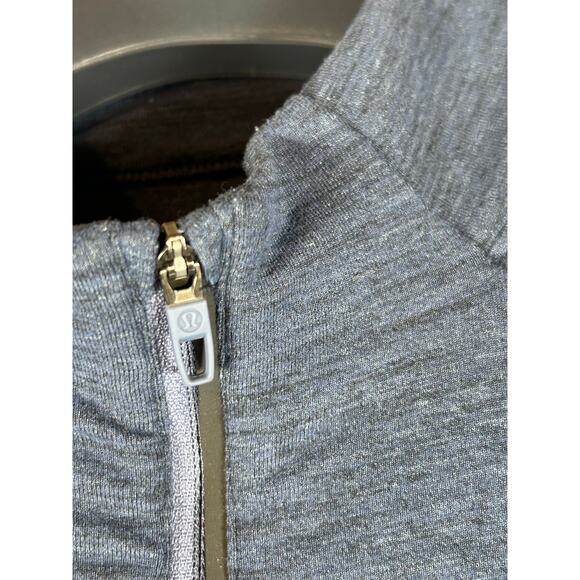 Lululemon Pullover Men 1/4 zip L Blue Sports Long Sleeve Running Jogging Gym - Picture 4 of 10